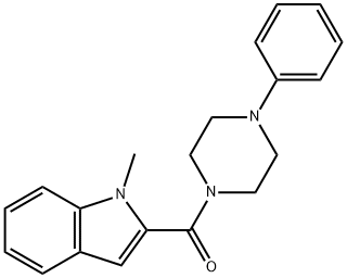 (1-methylindol-2-yl)-(4-phenylpiperazin-1-yl)methanone Struktur