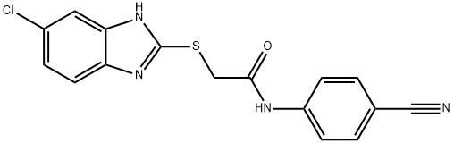 2-[(6-chloro-1H-benzimidazol-2-yl)sulfanyl]-N-(4-cyanophenyl)acetamide Struktur