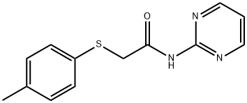 2-(4-methylphenyl)sulfanyl-N-pyrimidin-2-ylacetamide Struktur