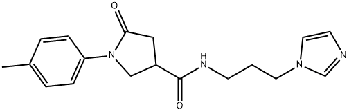 N-(3-imidazol-1-ylpropyl)-1-(4-methylphenyl)-5-oxopyrrolidine-3-carboxamide Struktur