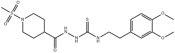 1-[2-(3,4-dimethoxyphenyl)ethyl]-3-[(1-methylsulfonylpiperidine-4-carbonyl)amino]thiourea Struktur