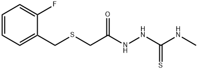 1-[[2-[(2-fluorophenyl)methylsulfanyl]acetyl]amino]-3-methylthiourea Struktur