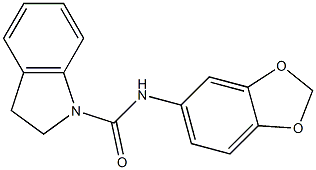 N-(1,3-benzodioxol-5-yl)-2,3-dihydroindole-1-carboxamide Struktur