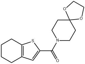 1,4-dioxa-8-azaspiro[4.5]decan-8-yl(4,5,6,7-tetrahydro-1-benzothiophen-2-yl)methanone Struktur