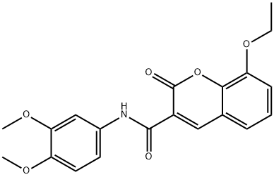 N-(3,4-dimethoxyphenyl)-8-ethoxy-2-oxochromene-3-carboxamide Struktur