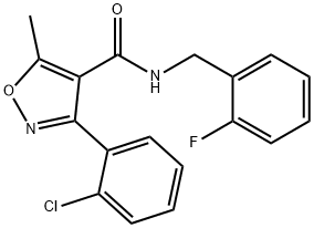 3-(2-chlorophenyl)-N-[(2-fluorophenyl)methyl]-5-methyl-1,2-oxazole-4-carboxamide Struktur