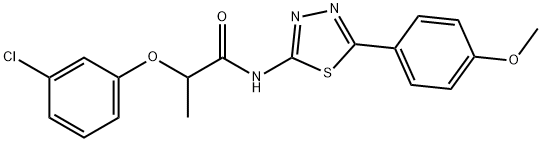 2-(3-chlorophenoxy)-N-[5-(4-methoxyphenyl)-1,3,4-thiadiazol-2-yl]propanamide Struktur