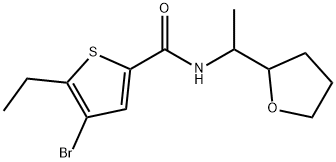 4-bromo-5-ethyl-N-[1-(oxolan-2-yl)ethyl]thiophene-2-carboxamide Struktur