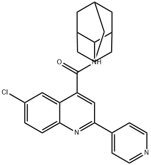 N-(2-adamantyl)-6-chloro-2-pyridin-4-ylquinoline-4-carboxamide Struktur