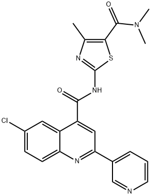 2-[(6-chloro-2-pyridin-3-ylquinoline-4-carbonyl)amino]-N,N,4-trimethyl-1,3-thiazole-5-carboxamide Struktur