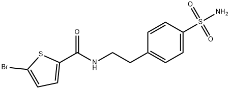 5-bromo-N-[2-(4-sulfamoylphenyl)ethyl]thiophene-2-carboxamide Struktur