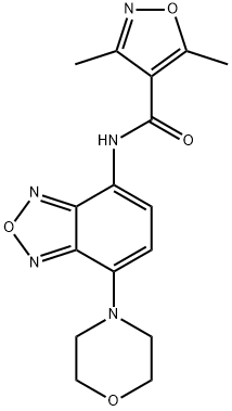 3,5-dimethyl-N-(4-morpholin-4-yl-2,1,3-benzoxadiazol-7-yl)-1,2-oxazole-4-carboxamide Struktur