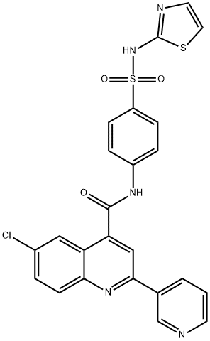 6-chloro-2-pyridin-3-yl-N-[4-(1,3-thiazol-2-ylsulfamoyl)phenyl]quinoline-4-carboxamide Struktur