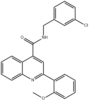 N-[(3-chlorophenyl)methyl]-2-(2-methoxyphenyl)quinoline-4-carboxamide Struktur