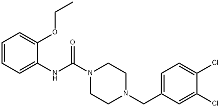 4-[(3,4-dichlorophenyl)methyl]-N-(2-ethoxyphenyl)piperazine-1-carboxamide Struktur