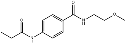 N-(2-methoxyethyl)-4-(propanoylamino)benzamide Struktur