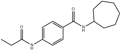 N-cycloheptyl-4-(propanoylamino)benzamide Struktur