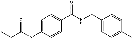 N-[(4-methylphenyl)methyl]-4-(propanoylamino)benzamide Struktur