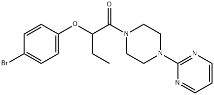 2-(4-bromophenoxy)-1-(4-pyrimidin-2-ylpiperazin-1-yl)butan-1-one Struktur