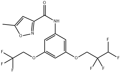 5-methyl-N-[3-(2,2,3,3-tetrafluoropropoxy)-5-(2,2,2-trifluoroethoxy)phenyl]-1,2-oxazole-3-carboxamide Struktur