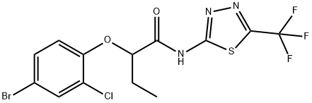 2-(4-bromo-2-chlorophenoxy)-N-[5-(trifluoromethyl)-1,3,4-thiadiazol-2-yl]butanamide Struktur