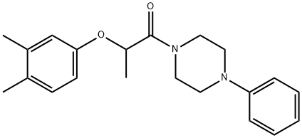 2-(3,4-dimethylphenoxy)-1-(4-phenylpiperazin-1-yl)propan-1-one Struktur