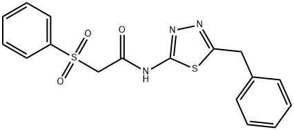 2-(benzenesulfonyl)-N-(5-benzyl-1,3,4-thiadiazol-2-yl)acetamide Struktur