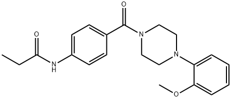 N-[4-[4-(2-methoxyphenyl)piperazine-1-carbonyl]phenyl]propanamide Struktur