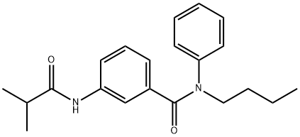 N-butyl-3-(2-methylpropanoylamino)-N-phenylbenzamide Struktur