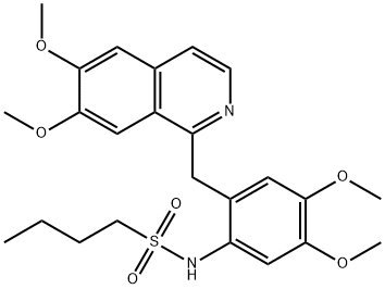 N-[2-[(6,7-dimethoxyisoquinolin-1-yl)methyl]-4,5-dimethoxyphenyl]butane-1-sulfonamide Struktur