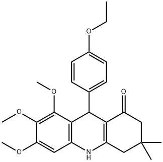 9-(4-ethoxyphenyl)-6,7,8-trimethoxy-3,3-dimethyl-2,4,9,10-tetrahydroacridin-1-one Struktur