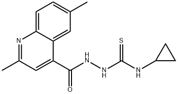 1-cyclopropyl-3-[(2,6-dimethylquinoline-4-carbonyl)amino]thiourea Struktur