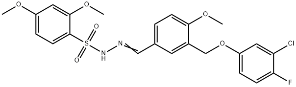 N-[(E)-[3-[(3-chloro-4-fluorophenoxy)methyl]-4-methoxyphenyl]methylideneamino]-2,4-dimethoxybenzenesulfonamide Struktur