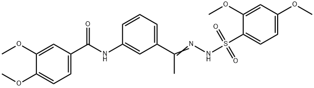 N-[3-[(Z)-N-[(2,4-dimethoxyphenyl)sulfonylamino]-C-methylcarbonimidoyl]phenyl]-3,4-dimethoxybenzamide Struktur