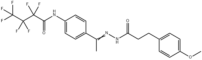 2,2,3,3,4,4,4-heptafluoro-N-[4-[(E)-N-[3-(4-methoxyphenyl)propanoylamino]-C-methylcarbonimidoyl]phenyl]butanamide Struktur