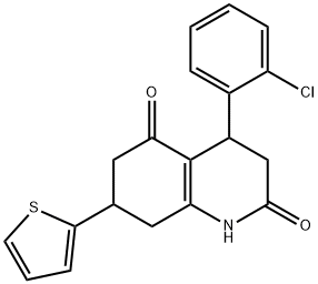 4-(2-chlorophenyl)-7-thiophen-2-yl-1,3,4,6,7,8-hexahydroquinoline-2,5-dione Struktur