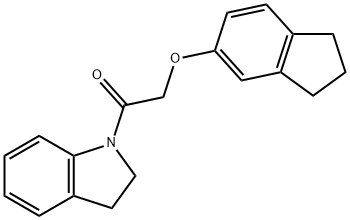 2-(2,3-dihydro-1H-inden-5-yloxy)-1-(2,3-dihydroindol-1-yl)ethanone Struktur