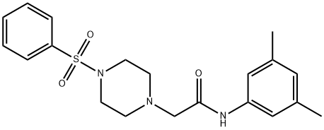 2-[4-(benzenesulfonyl)piperazin-1-yl]-N-(3,5-dimethylphenyl)acetamide Struktur