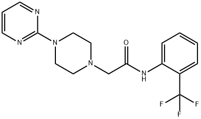 2-(4-pyrimidin-2-ylpiperazin-1-yl)-N-[2-(trifluoromethyl)phenyl]acetamide Struktur