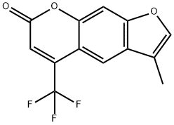 3-methyl-5-(trifluoromethyl)furo[3,2-g]chromen-7-one Struktur