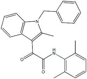 2-(1-benzyl-2-methylindol-3-yl)-N-(2,6-dimethylphenyl)-2-oxoacetamide Struktur