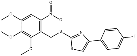 4-(4-fluorophenyl)-2-[(2,3,4-trimethoxy-6-nitrophenyl)methylsulfanyl]-1,3-thiazole Struktur