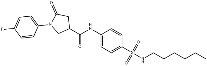 1-(4-fluorophenyl)-N-[4-(hexylsulfamoyl)phenyl]-5-oxopyrrolidine-3-carboxamide Struktur