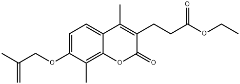 ethyl 3-[4,8-dimethyl-7-(2-methylprop-2-enoxy)-2-oxochromen-3-yl]propanoate Struktur