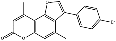 3-(4-bromophenyl)-4,9-dimethylfuro[2,3-f]chromen-7-one Struktur