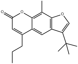 3-tert-butyl-9-methyl-5-propylfuro[3,2-g]chromen-7-one Struktur