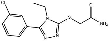 2-[[5-(3-chlorophenyl)-4-ethyl-1,2,4-triazol-3-yl]sulfanyl]acetamide Struktur