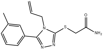 2-[[5-(3-methylphenyl)-4-prop-2-enyl-1,2,4-triazol-3-yl]sulfanyl]acetamide Struktur