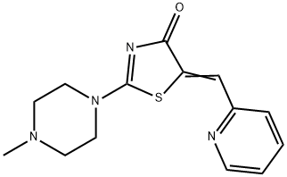 (5E)-2-(4-methylpiperazin-1-yl)-5-(pyridin-2-ylmethylidene)-1,3-thiazol-4-one Struktur