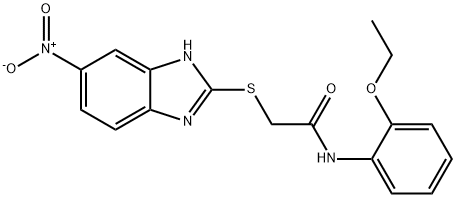 N-(2-ethoxyphenyl)-2-[(6-nitro-1H-benzimidazol-2-yl)sulfanyl]acetamide Struktur